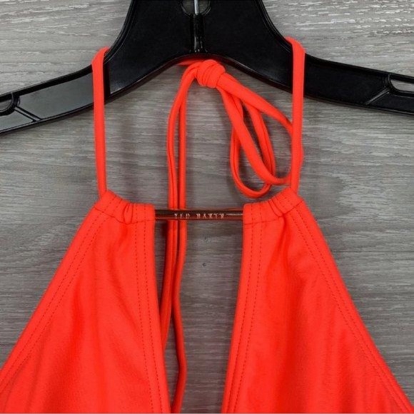 Ted Baker London Halter One Piece Swimsuit Coral Size US 8 - Picture 5 of 7